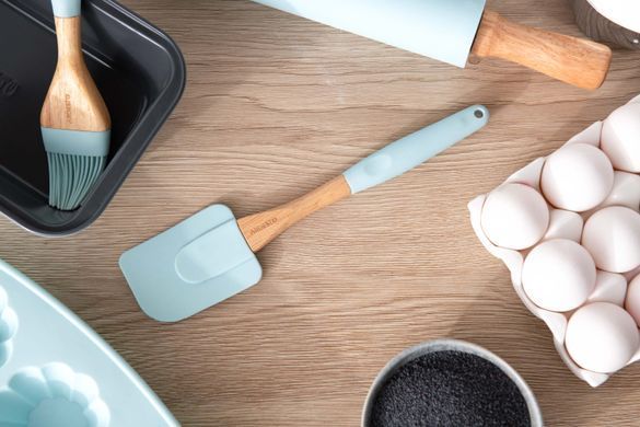 ARDESTO Лопатка Tasty Baking, 26.7см, силикон, дерево, голубой