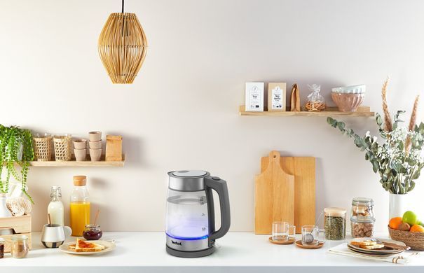 Tefal Электрочайник Glass Kettle, 1,7л, стекло, серый KI740B30 фото