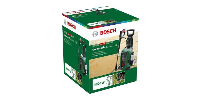 Bosch Минимойка высокого давления UniversalAquatak 135, 1900Вт, 135 бар, 410 л/ч, 7.9 кг, насадка 3-в-1 0.600.8A7.C00 фото