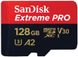 Карта пам'яті SanDisk microSD 128GB C10 UHS-I U3 R200/W90MB/s Extreme Pro V30 + SD 1 - магазин Coolbaba Toys