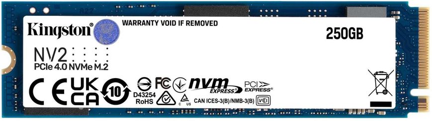 Накопитель SSD Kingston M.2 250GB PCIe 4.0 NV2 SNV2S/250G фото