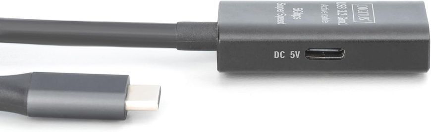 Digitus Подовжувач USB 3.2 Gen1 Active Cable 5G, C/M-C/F, 10м, чорний DA-73109 фото