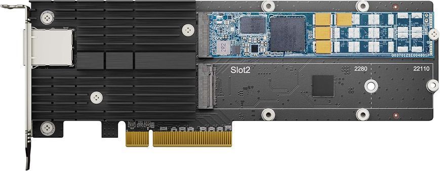 Synology Адаптер Synology E10M20-T1 PCIe Gen.3x8 1x10GbE RJ45 + 2xM.2 NVMe E10M20-T1 фото