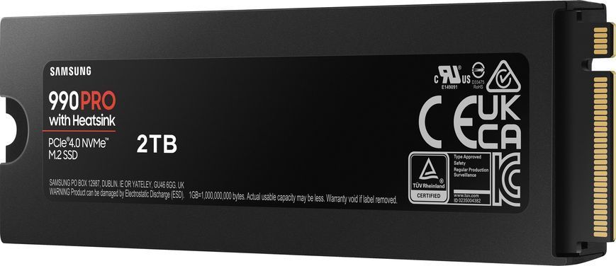 Samsung Твердотельный накопитель SSD M.2 2TB PCIe 4.0 990PRO + радиатор MZ-V9P2T0GW фото