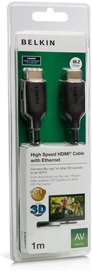 Belkin Кабель HDMI (AM/AM) High Speed Ethernet 1m, 4K/Ultra HD, Gold-Plated F3Y021BT1M фото