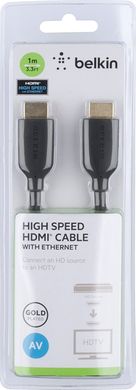 Belkin Кабель HDMI (AM/AM) High Speed Ethernet 1m, 4K/Ultra HD, Gold-Plated F3Y021BT1M фото