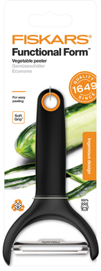 Fiskars Овощечистка горизонтальная Functional Form, с подвижным лезвием, 23см, нержавеющая сталь, пластик, черный