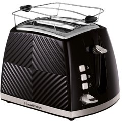 Toaster Russell Hobbs Groove 2 Slice, 850W, plastic, heating, defrosting, black 26390-56 фото