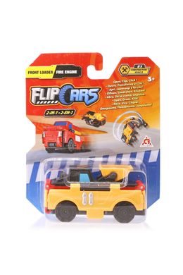 Машинка-трансформер Flip Cars 2 в 1 Будівельний транспорт, Фронтальний навантажувач і Пожежний автомобіль EU463875-14 фото