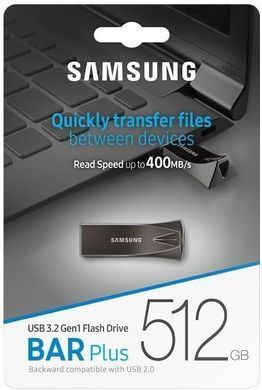 Samsung Накопитель Samsung 512GB USB 3.1 Type-A Bar Plus Серый MUF-512BE4/APC фото