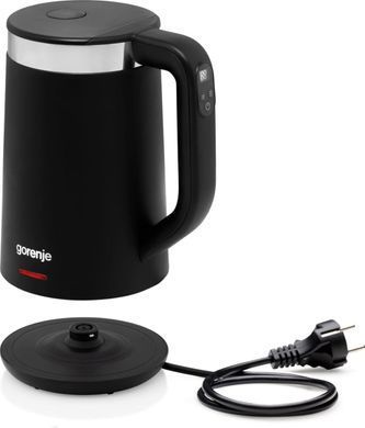 Gorenje Електрочайник 1.7л, Strix контроль, LED дисплей, чорний K17TRDW фото