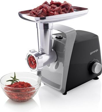 Gorenje Мясорубка, 1600Вт, 2,2кг/мин, 2 решетки, пластик+металл, черный MG1601SB фото