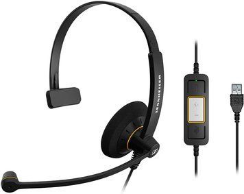 Sennheiser Гарнітура комп'ютерна моно On-Ear IMPACT SC 30 USB ML, USB, односпрямований, сертифікат Microsoft Teams, 2.1м, Чорний 1000550 фото