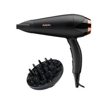 BaByliss Фен Babyliss DC, 2200Вт, 3 режими, дифузор, іоніз-я, хол. обдув, чорний D570DE фото