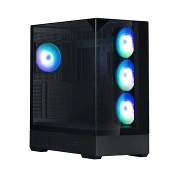 Zalman Корпус P40 Prism Plus без БЖ, 2xUSB3.0, 1x Type C, 3x120мм ARGB Reverse, 1x120мм ARGB, VGA 420мм, LCS ready, TG TG Side/Front/Top Panel, ATX, чорний P40PRISMPLUSBLACK фото