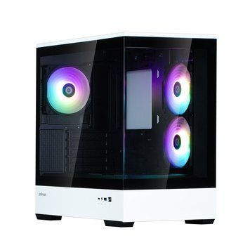 Zalman Корпус P30 без БЖ, 1xUSB3.0, 1xUSBType-C, 3x120мм ARGB, VGA 420мм, LCS ready, TG Side Panel, mATX, чорний/білий P30BW фото