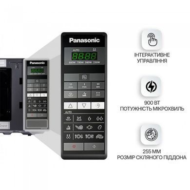 Panasonic Мікрохвильова піч, 20л, 800Вт, дисплей, відкр.кнопкою, нерж NN-ST254MZUE фото