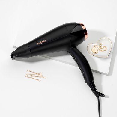 BaByliss Фен Babyliss DC, 2200Вт, 3 режими, дифузор, іоніз-я, хол. обдув, чорний D570DE фото