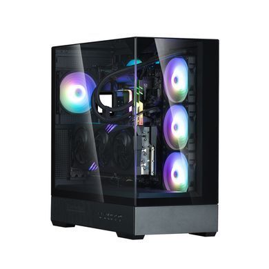 Zalman Корпус P40 Prism Plus без БЖ, 2xUSB3.0, 1x Type C, 3x120мм ARGB Reverse, 1x120мм ARGB, VGA 420мм, LCS ready, TG TG Side/Front/Top Panel, ATX, чорний P40PRISMPLUSBLACK фото