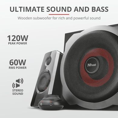 Trust Акустическая система (Колонки) 2.1 GXT 38 Tytan Ultimate Bass Speaker Set BLACK 19023_TRUST фото