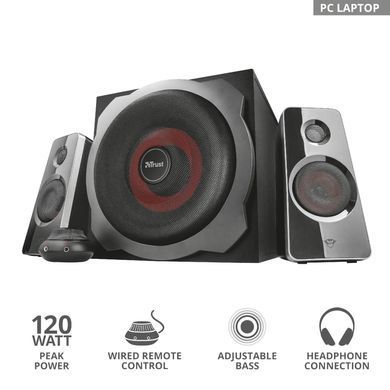 Trust Акустическая система (Колонки) 2.1 GXT 38 Tytan Ultimate Bass Speaker Set BLACK 19023_TRUST фото