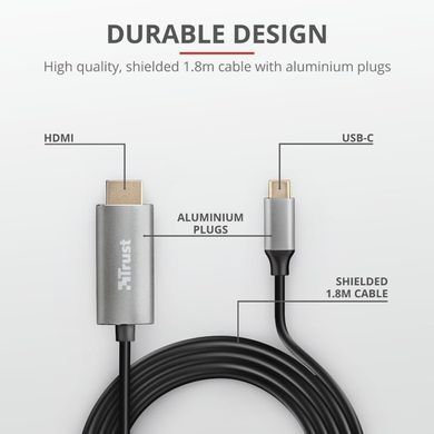 Кабель Trust Calyx USB-C to HDMI Adapter Cable 23332_TRUST фото