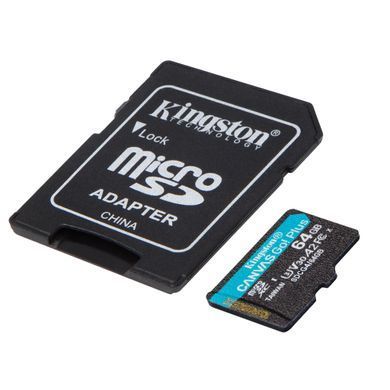 Kingston Карта памяти microSD 64GB C10 UHS-I U3 A2 V30 R200MB/s + SD SDCG4/64GB фото