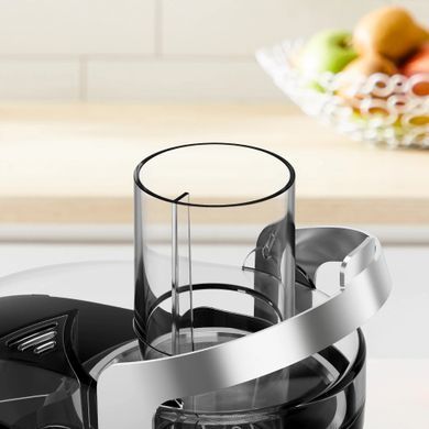 Tefal Соковитискач Nutri XXL відцентрований 1000Вт, чаша-0.8л, жмих-2.2л, жолоб на ціле яблуко, пластик/метал, чорний-нержавіюча сталь ZE660D10 фото