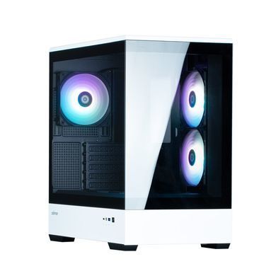 Zalman Корпус P30 без БП, 1xUSB3.0, 1xUSBType-C, 3x120мм ARGB, VGA 420мм, LCS ready, TG Side Panel, mATX, чёрный/белый P30BW фото