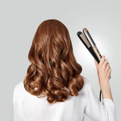 Rowenta Випрямляч Glam & Shine 2в1, темп.режимів-8, 140-210С, дисплей, кераміка, золотий SF4641F0 фото