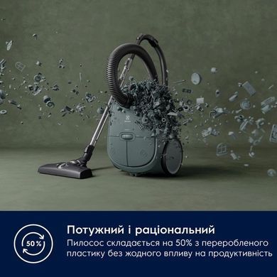 Electrolux Пылесос мешковый, 750Вт, мешок-3.5л, HEPA12, s-bag, 3 насадки, зеленый EB61C1OG фото