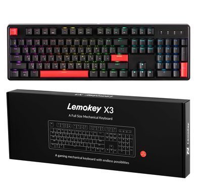 Lemokey Клавиатура механическая X3 104Key, Keychron Brown, USB-A, QMK/VIA, Hot-Swap, EN/UKR, RGB, черный X3-H3-UA фото