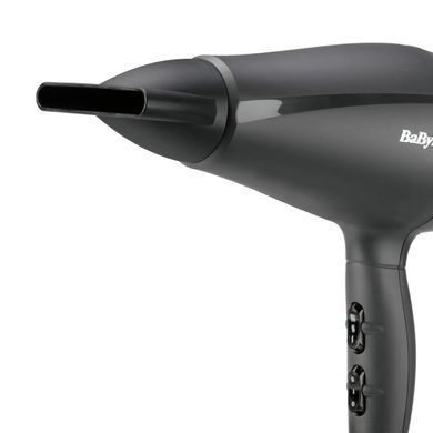 BaByliss Фен Super Light Pro, 2000Вт, 3 режими, HTDC мотор, тонкий концентратор 6 мм, чорний 5910E фото