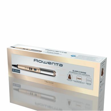 Rowenta Випрямляч Glam & Shine 2в1, темп.режимів-8, 140-210С, дисплей, кераміка, золотий SF4641F0 фото
