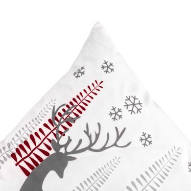 ARDESTO Pillow decor. Christmas Deer 45х45cm, 100% polyester, white