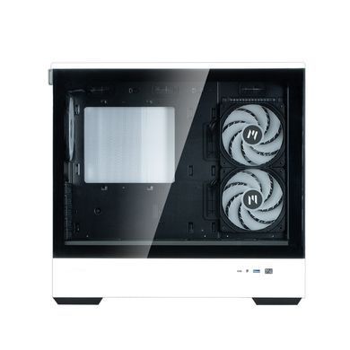 Zalman Корпус P30 без БП, 1xUSB3.0, 1xUSBType-C, 3x120мм ARGB, VGA 420мм, LCS ready, TG Side Panel, mATX, чёрный/белый P30BW фото
