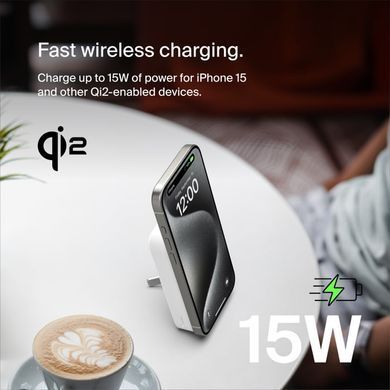 Belkin Акумулятор портативний літій-іонний Power Bank 8000мА&middot;год, 15Вт, MagSafe Qi2, білий BPD007BTWH фото