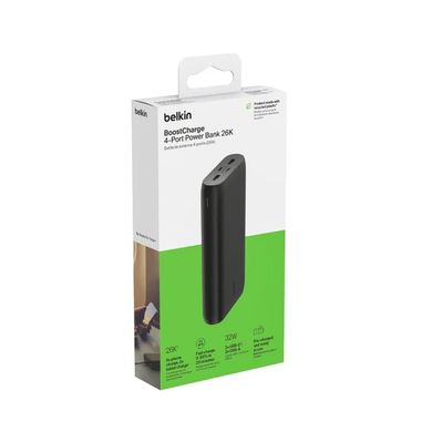 Belkin Акумулятор портативний літій-іонний Power Bank 26000мА·год, 32Вт, USB-A/USB-C PD PPS, чорний BPB016BTBK фото