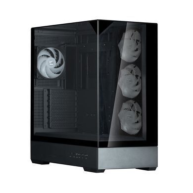 Zalman Корпус P40 Prism Plus без БЖ, 2xUSB3.0, 1x Type C, 3x120мм ARGB Reverse, 1x120мм ARGB, VGA 420мм, LCS ready, TG TG Side/Front/Top Panel, ATX, чорний P40PRISMPLUSBLACK фото