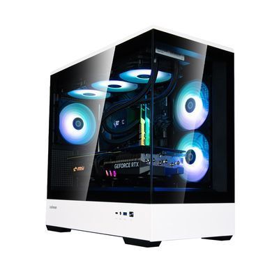 Zalman Корпус P30 без БП, 1xUSB3.0, 1xUSBType-C, 3x120мм ARGB, VGA 420мм, LCS ready, TG Side Panel, mATX, чёрный/белый P30BW фото