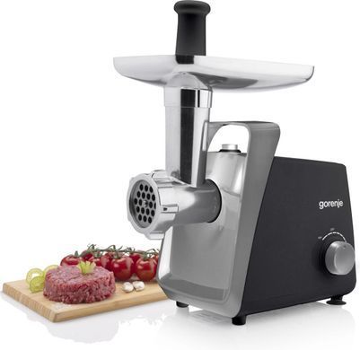 Gorenje Мясорубка, 1600Вт, 2,2кг/мин, 2 решетки, пластик+металл, черный MG1601SB фото