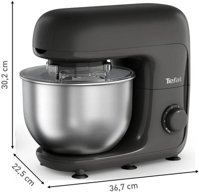 Tefal Кухонная машина Bake Essential 800Вт, чаша-металл, корпус-металл/пластик, насадок-4, черный QB161H38 фото