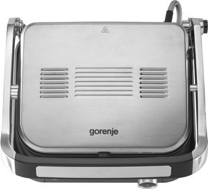 Gorenje Гриль прижимной, 2100Вт, темп. режимов-7, съёмные пластины, раскрытие на 180, металл, серый GCG2100S фото