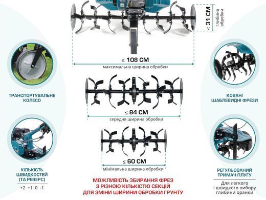 K&ouml;nner & S&ouml;hnen Культиватор бензиновий KS 7HP-950A, 7.0кс, 105см, 62кг KS7HP-950A фото