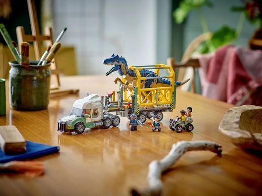 LEGO Конструктор Jurassic World Миссии динозавров: Грузовик для перевозки алозавра 76966 фото