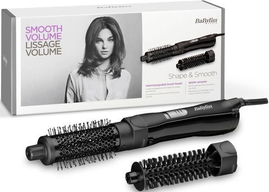 BaByliss Фен-щітка, 800Вт, 2 режими, хол. обдув, кераміка, чорний AS82E фото