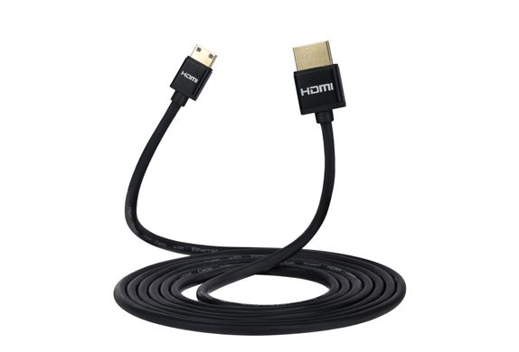 Кабель 2Е HDMI 1.4 (AM/mini AM), Ultra Slim, High Speed, Alumium, black, 2m - купити в інтернет-магазині Coolbaba Toys