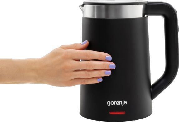 Gorenje Електрочайник 1.7л, Strix контроль, LED дисплей, чорний K17TRDW фото