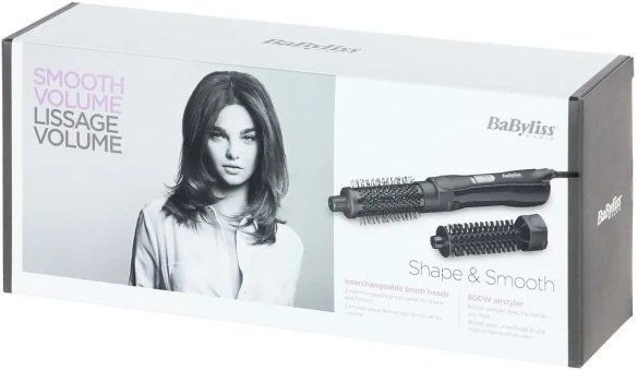BaByliss Фен-щітка, 800Вт, 2 режими, хол. обдув, кераміка, чорний AS82E фото