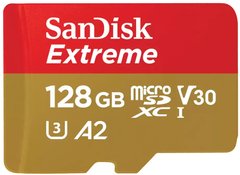 Карта памяти SanDisk microSD 128GB C10 UHS-I U3 R190/W90MB/s Extreme V30 SDSQXAA-128G-GN6MN фото